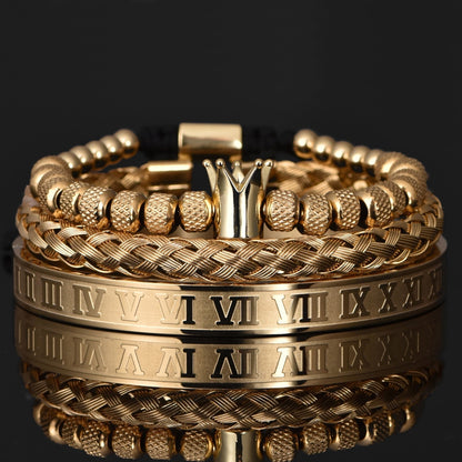 Stylish Men's Leather Bracelet Set - Pexav
