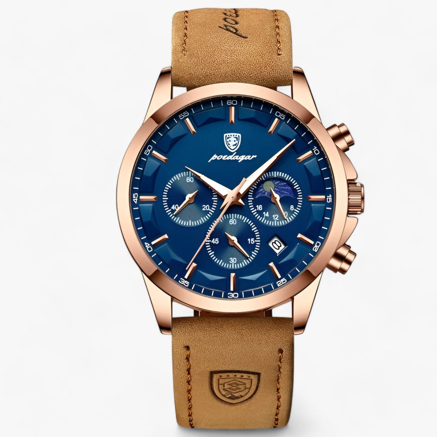 Stylish Men's Leather Watch Cassian - Pexav