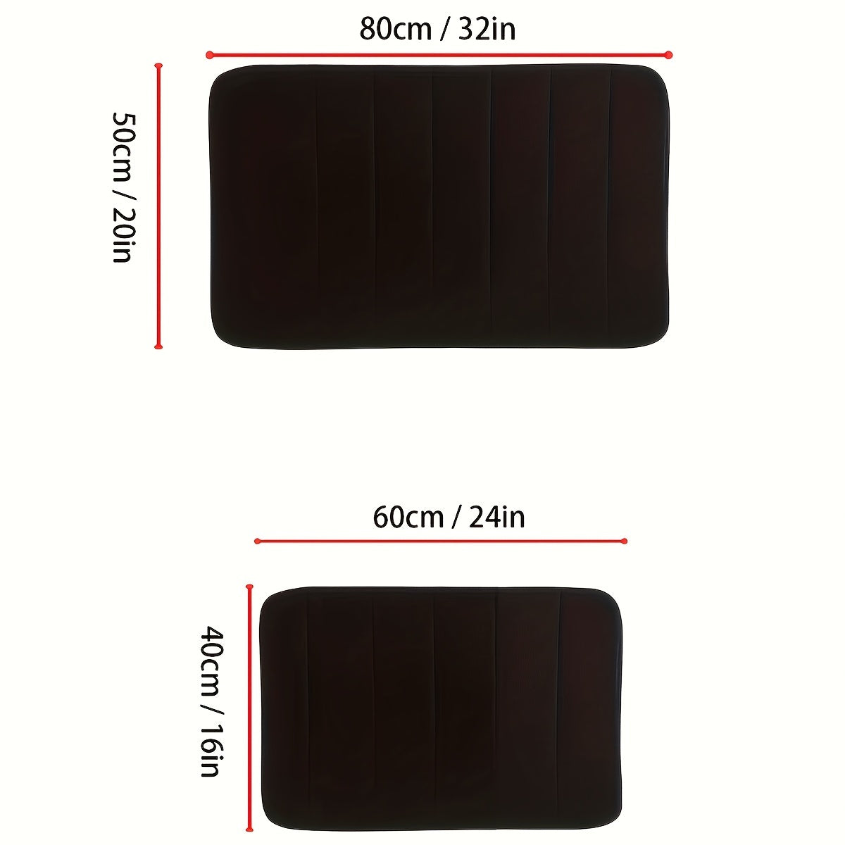 Luxury Non-Slip Bath Mat - Livia-Black-15.75 inches x 23.62 inches-Nora Luxe
