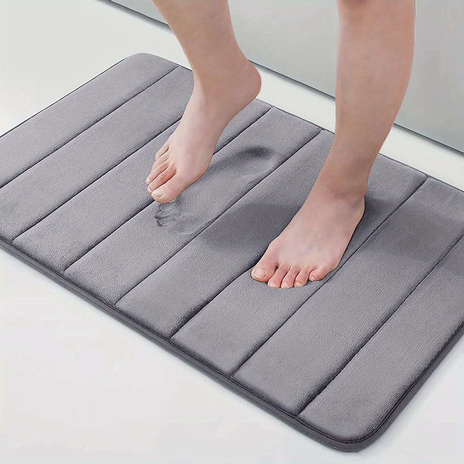 Luxury Non-Slip Bath Mat - Livia-Dark Gray-19.69 inches x 31.50 inches-Nora Luxe