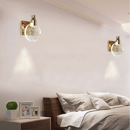 Luxury Round Crystal Wall Lamp – Celestia-Gold-Warm light-13cm-The Livary