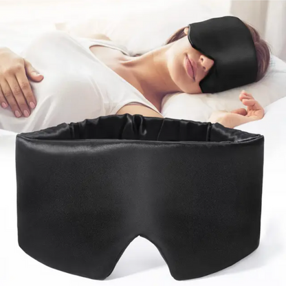 Luxury Sleep Mask made of Pure Mulberry Silk - LunaPure-Black-Nora Luxe
