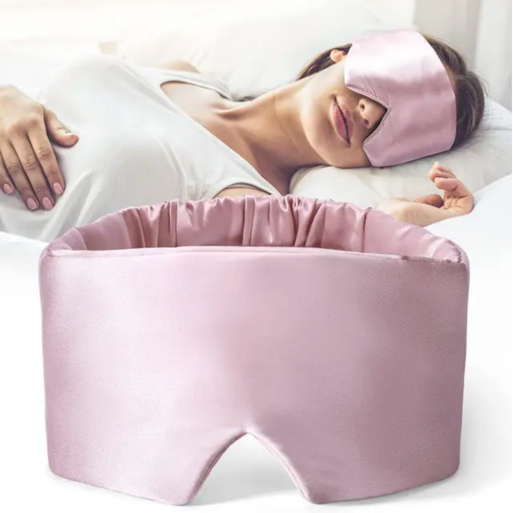 Luxury Sleep Mask made of Pure Mulberry Silk - LunaPure-Pink-Nora Luxe