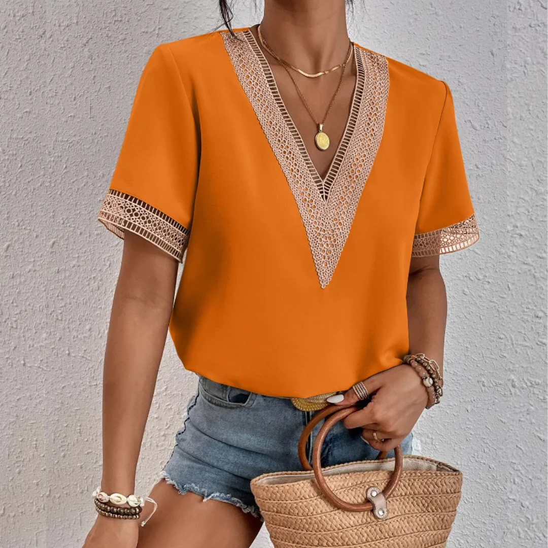 Luxury Women's T-Shirt - Tanja-orange-S-Nora Luxe
