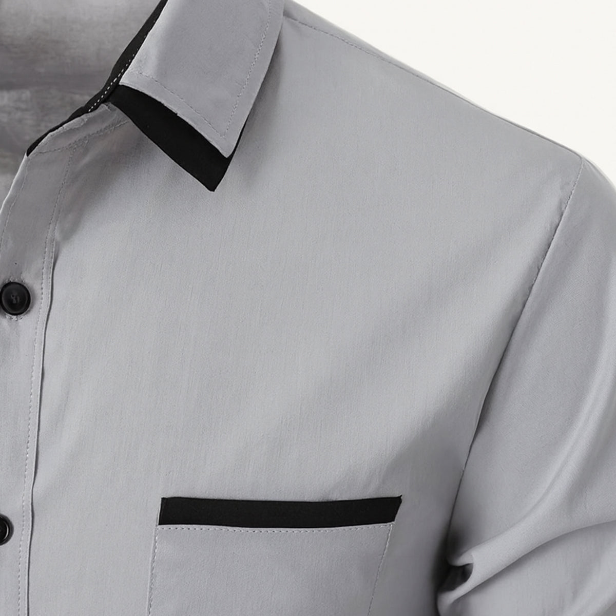 Fashionable Men's Contrast Trim Dress Shirt