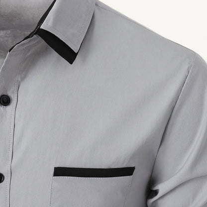 Fashionable Men's Contrast Trim Dress Shirt
