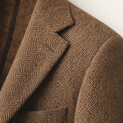 Classic Men's Wool Tweed Blazer Jacket