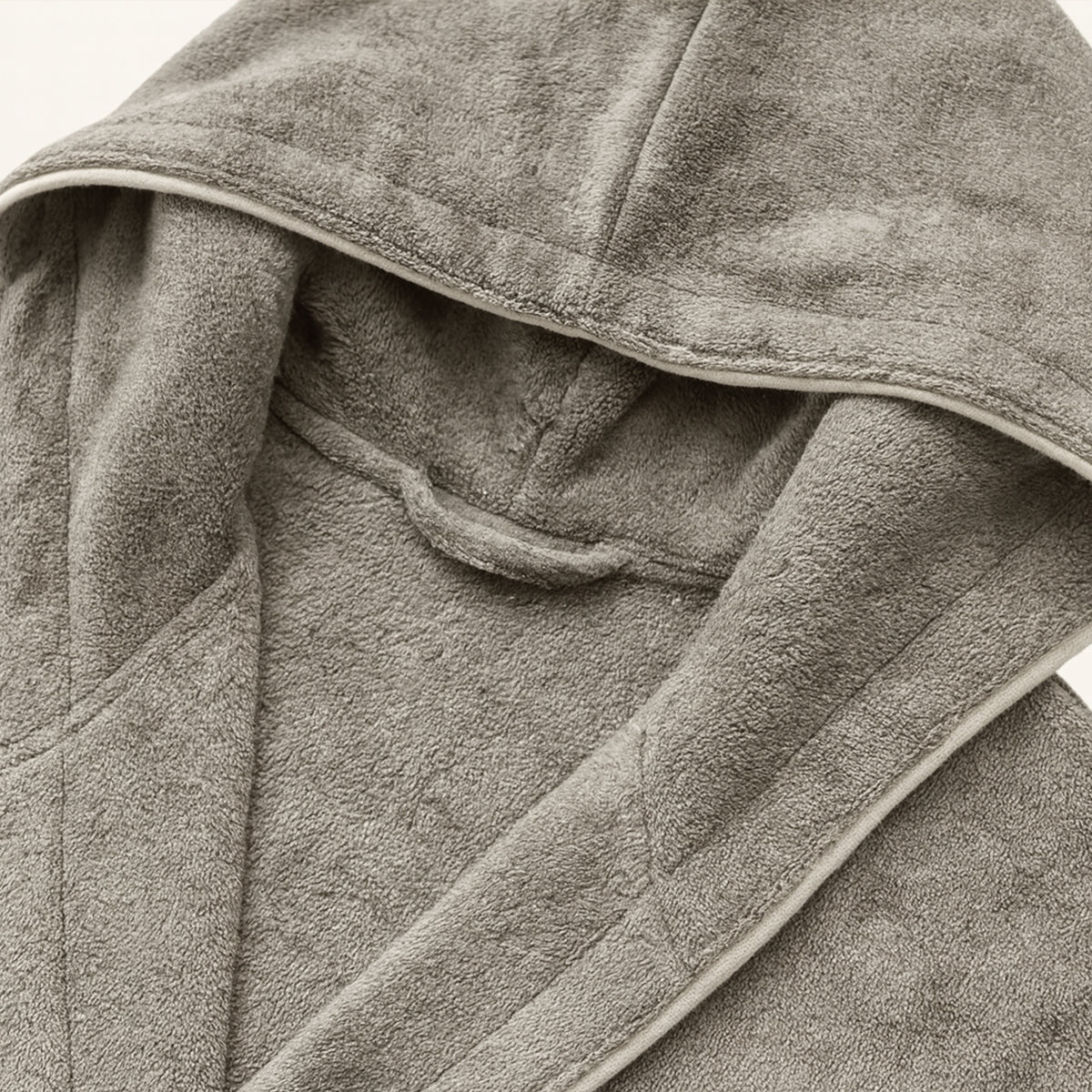 Soft Men's Hooded Plush Bathrobe with Tie Waist