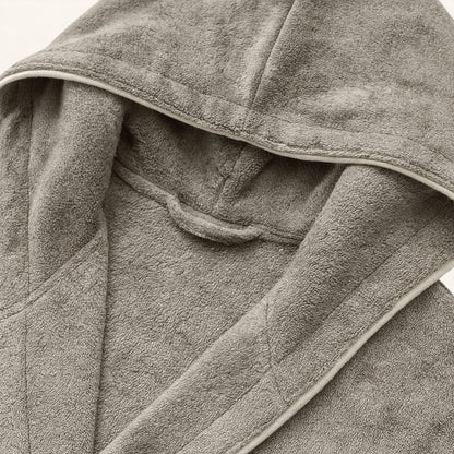 Soft Men's Hooded Plush Bathrobe with Tie Waist