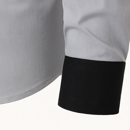 Fashionable Men's Contrast Trim Dress Shirt