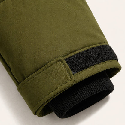 Warm Men's Hooded Puffer Parka with Zip Pockets