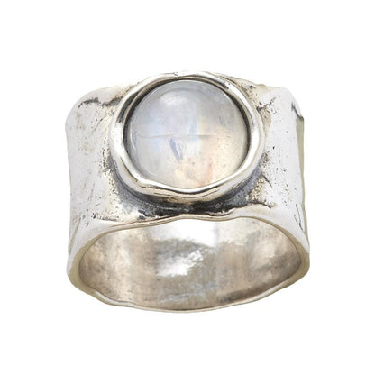 Shining Moonstone Sterling Silver Ring