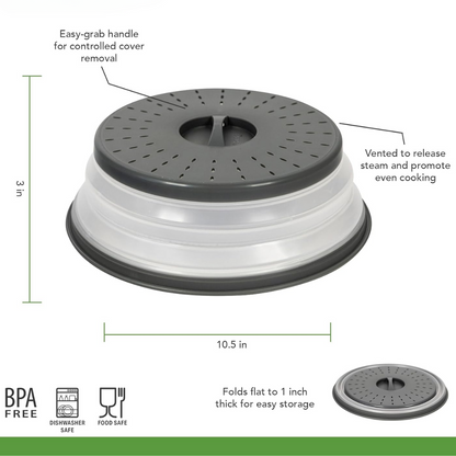 Magnetron Splatter Lid - Foldable Silicone Lid-Grey-Nora Luxe