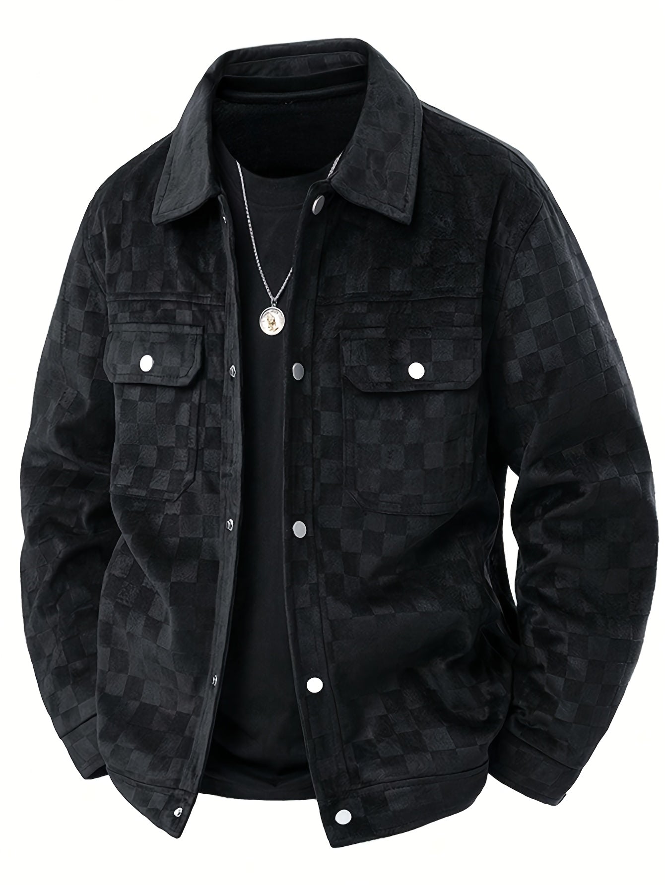 Casual Fit Plaid Button Jacket - Nocini