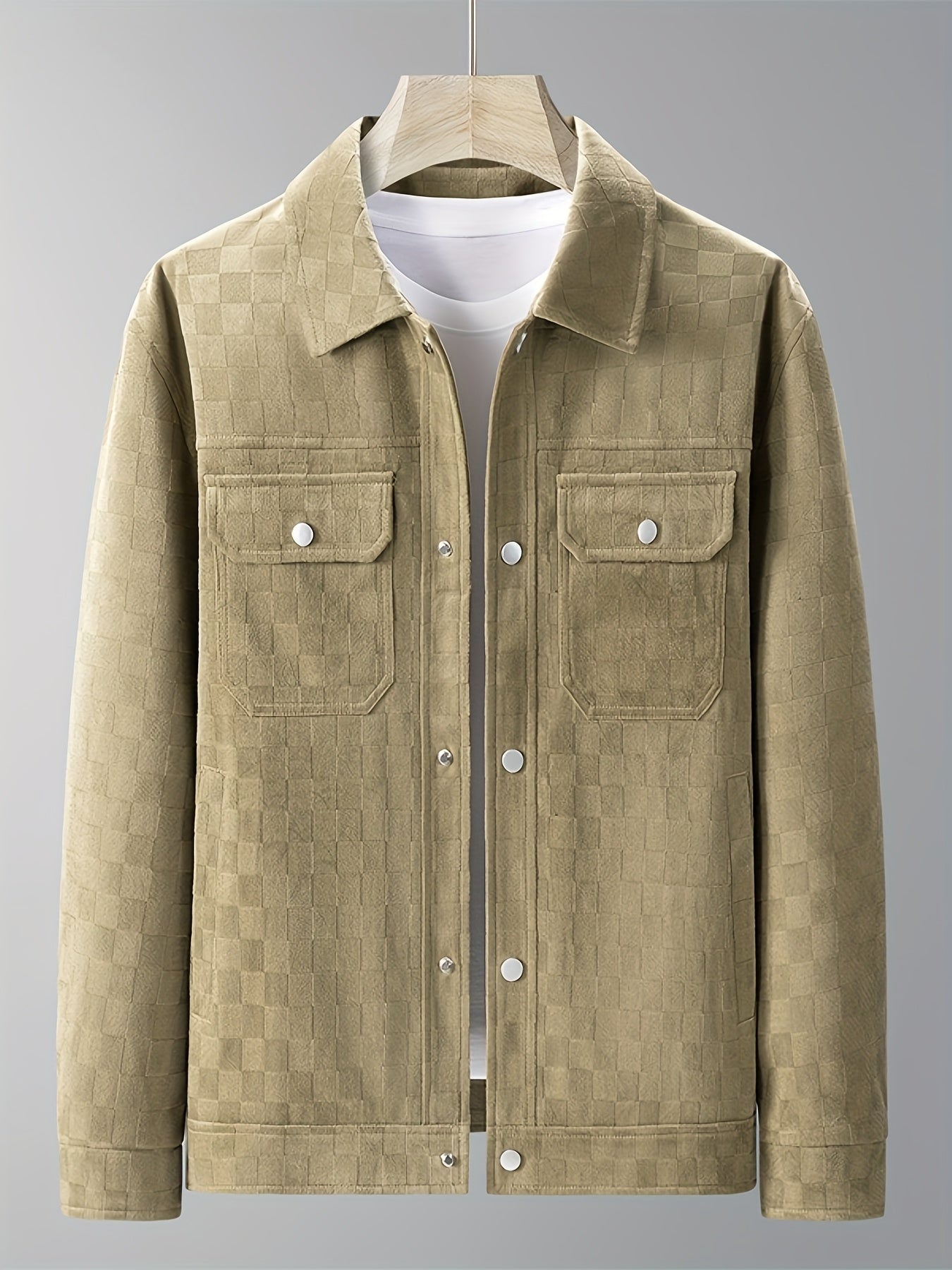 Casual Fit Plaid Button Jacket