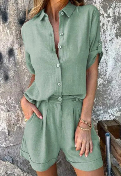 Elegant Linen Clothing Set for Women