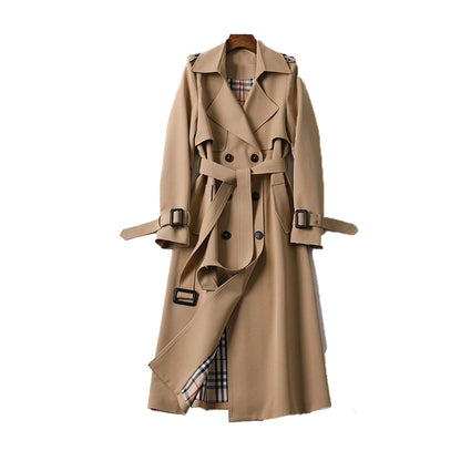 Classic Belted Knee Length Women's Trench Coat - Nocini