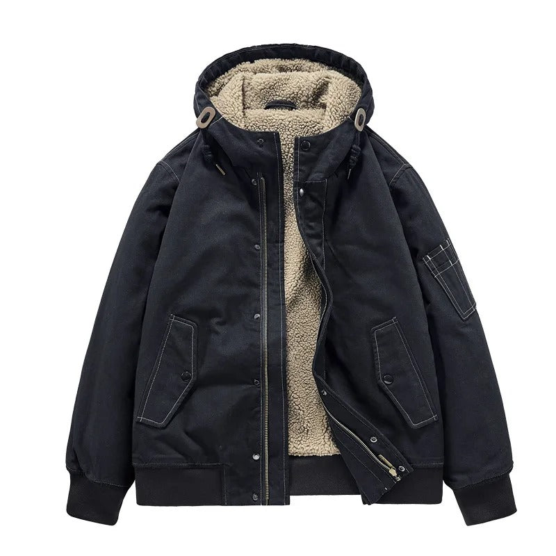 Men's Insulated Fleece Hooded Coat - Nocini