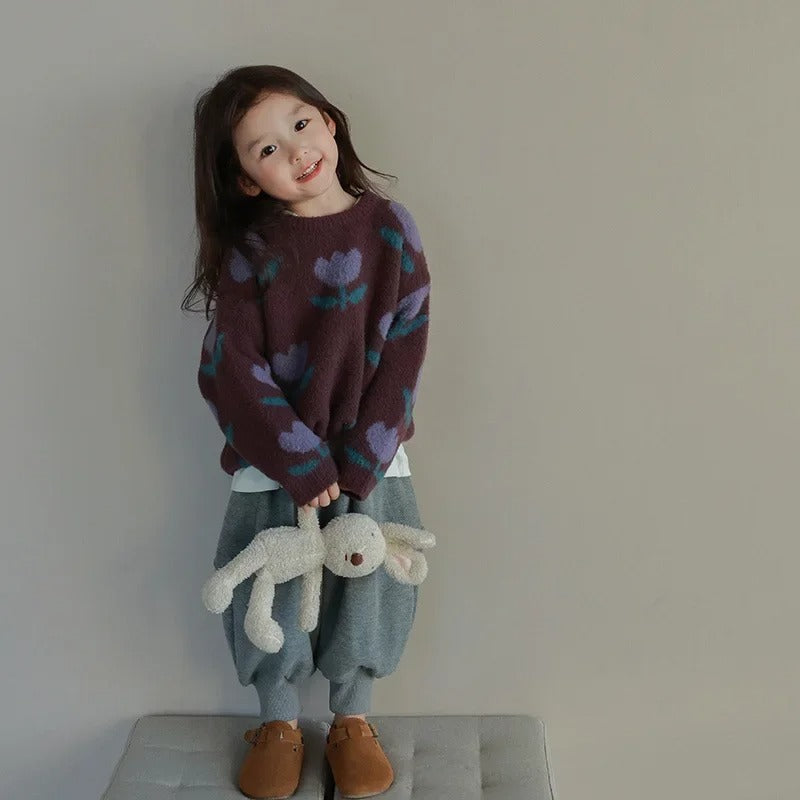 Colorful Floral Kids Sweater