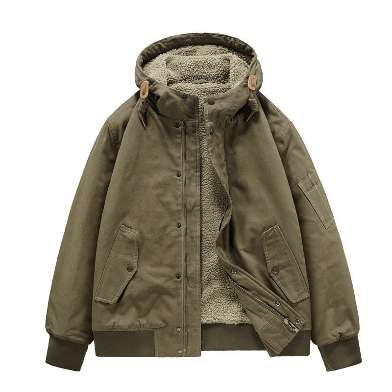 Men's Insulated Fleece Hooded Coat