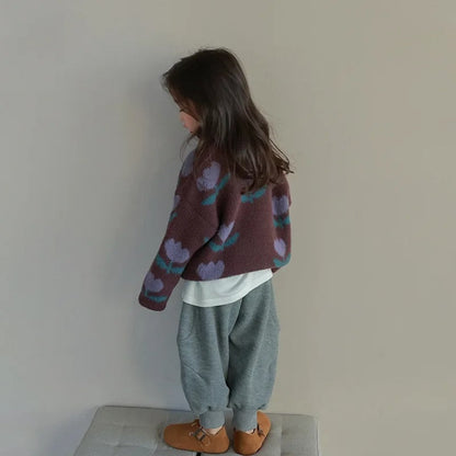 Colorful Floral Kids Sweater