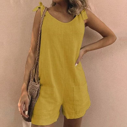 Comfortable Women's Sleeveless Romper with Pockets - Nocini