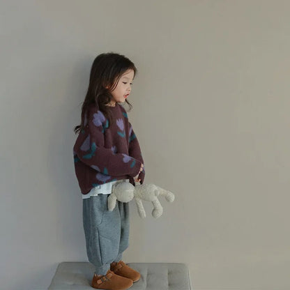 Colorful Floral Kids Sweater