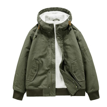 Men's Insulated Fleece Hooded Coat