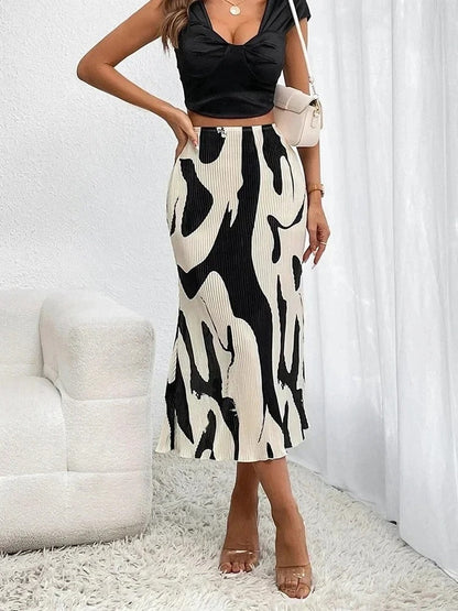 Floral A-Line Mid Length Women's Skirt
