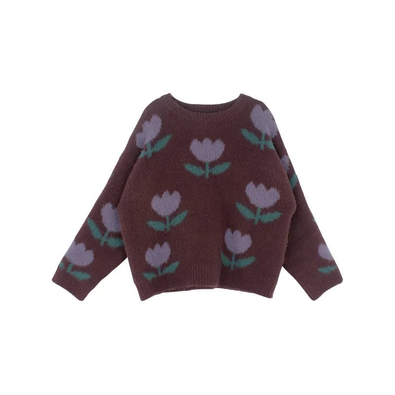 Colorful Floral Kids Sweater