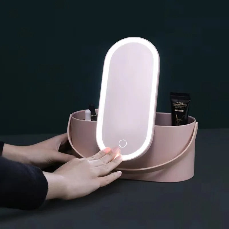 Portable LED Lighted Makeup Box - Pexav