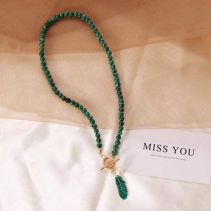 Malachite Natuuraura Necklace - Thalina-Nora Luxe