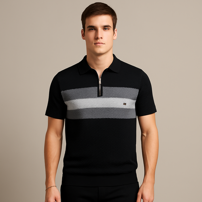Classic Striped Men's Polo Tee - Olytrend