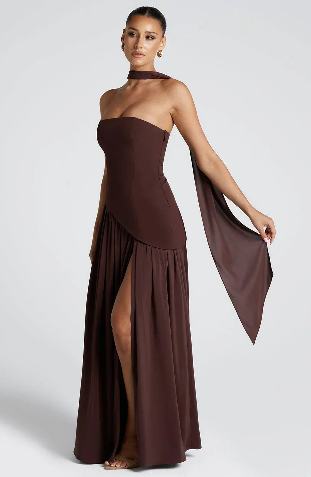 Elegant Strapless Evening Gown Dress