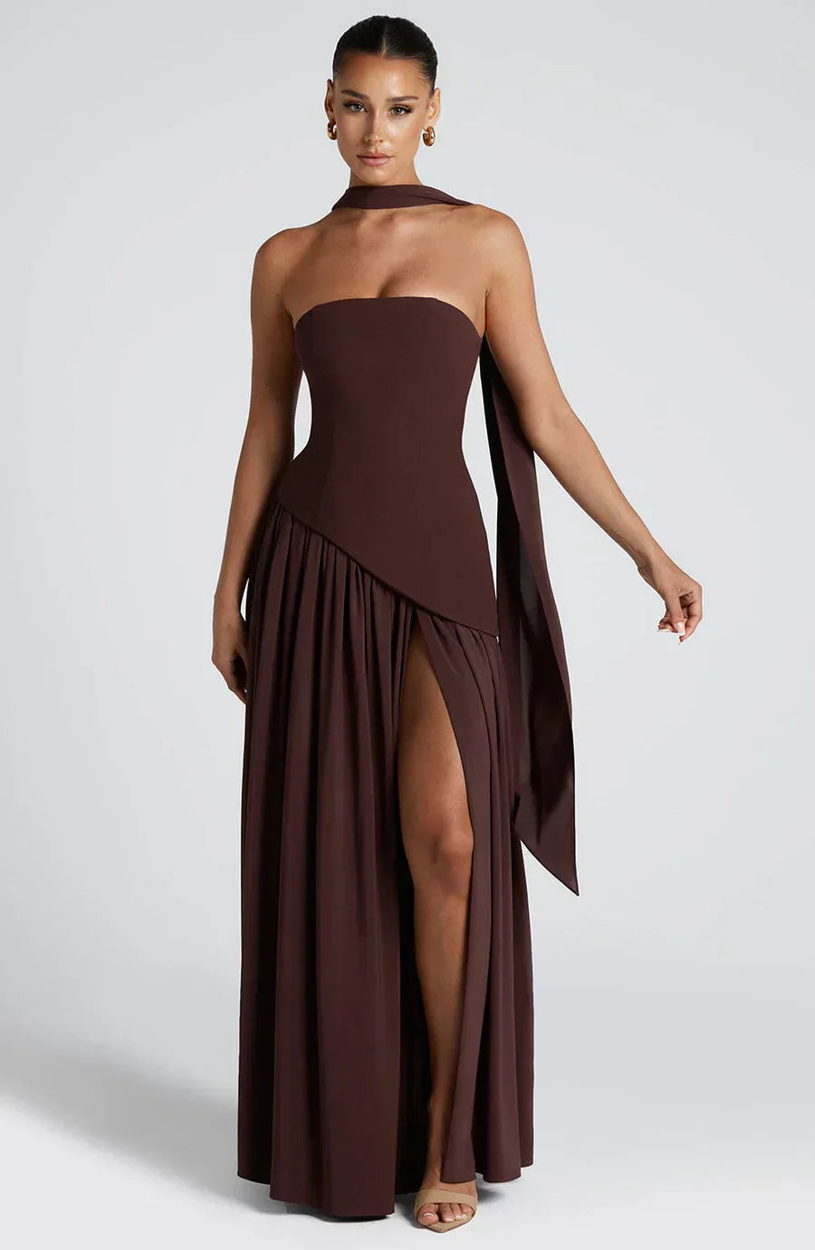 Elegant Strapless Evening Gown Dress