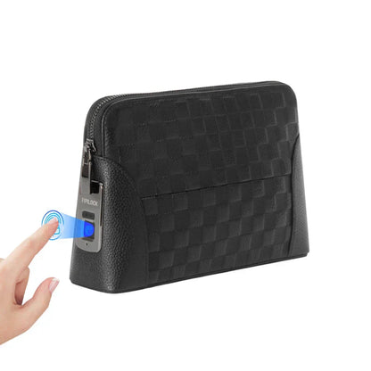 Secure Men's Leather Wallet Bag with Lock - Pexav