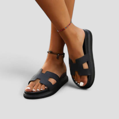 Comfortable High Heel Slide Sandals - Olytrend