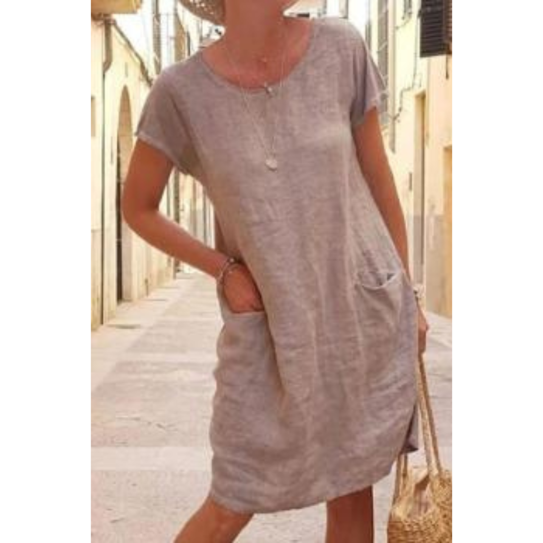 Casual Fit Women's Knee Length T-Shirt Dress - Olytrend
