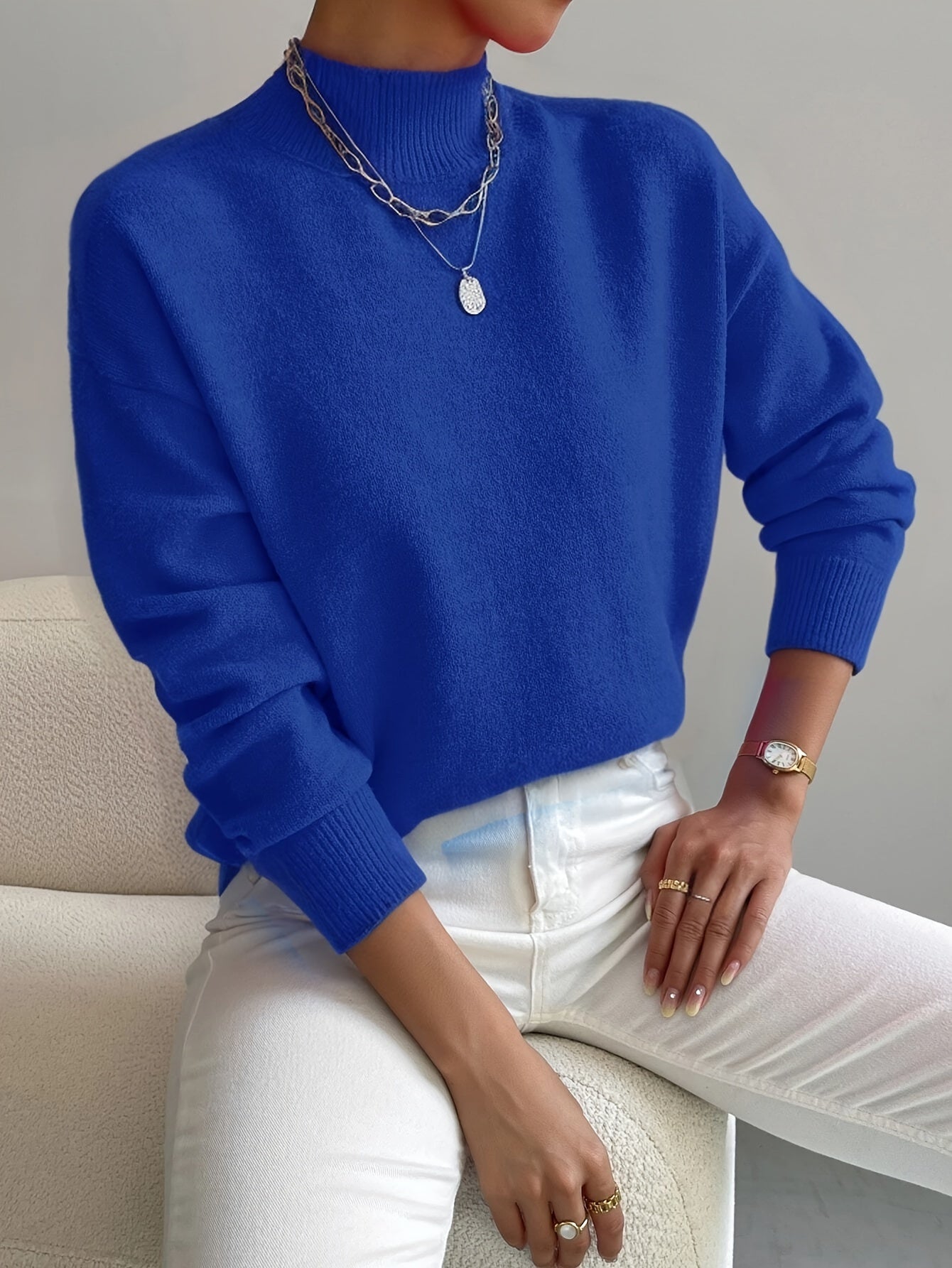 Ladies' Classic Crew Neck Long Sleeve Sweater