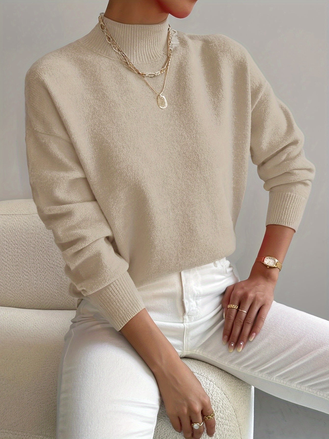 Ladies' Classic Crew Neck Long Sleeve Sweater