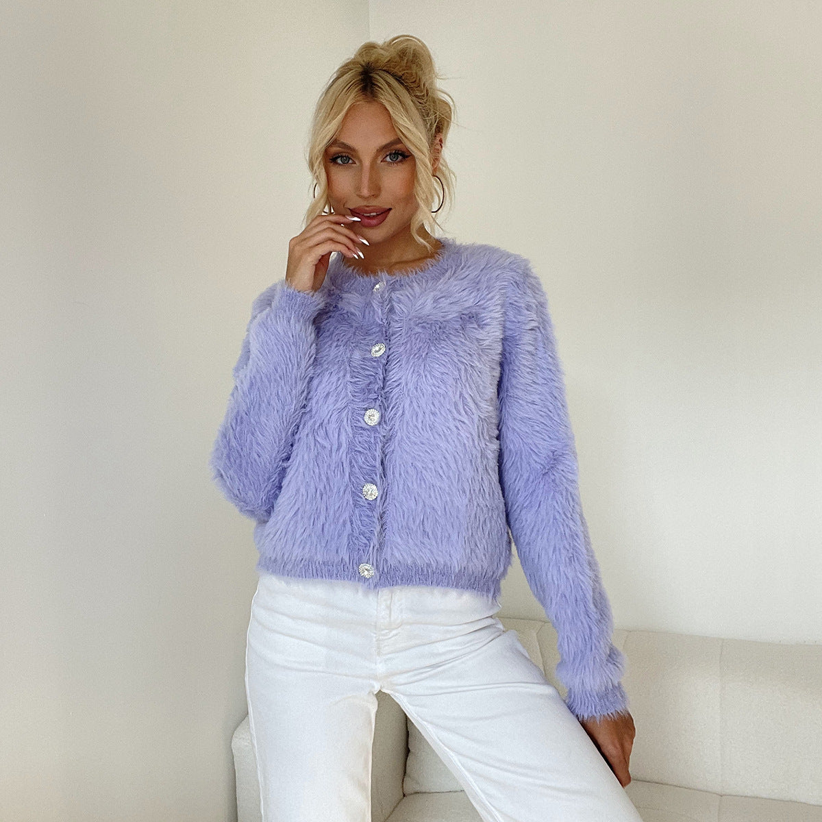 Soft Women's Button Front Sweater Cardigan - Pexav
