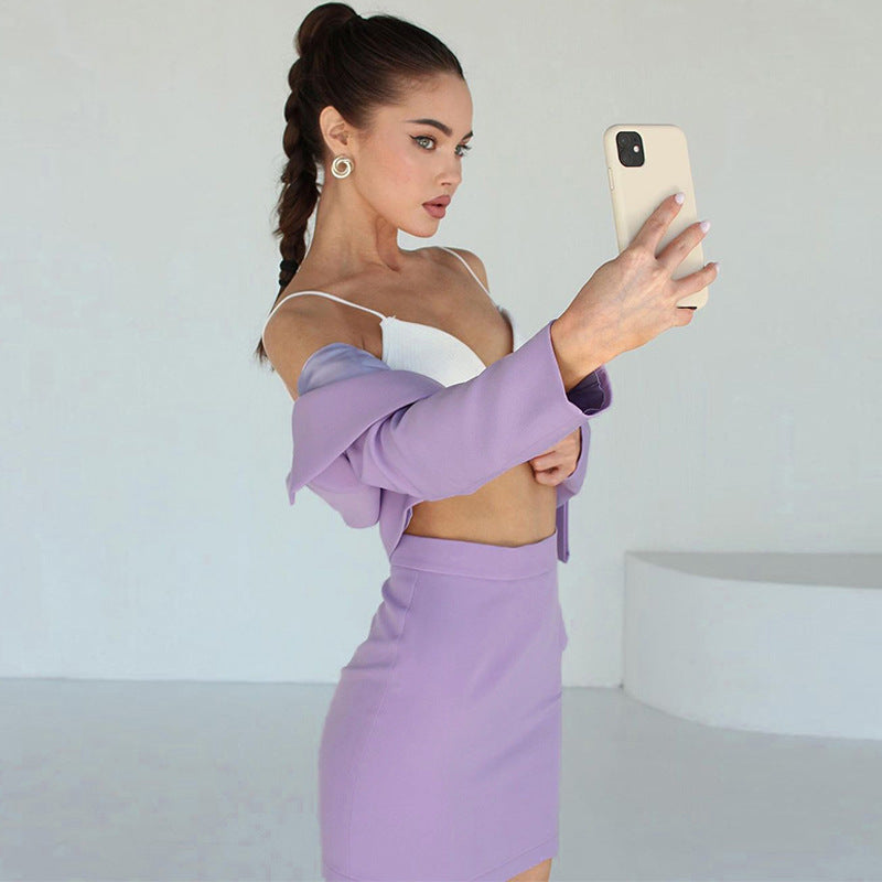 Women's Tailored Jacket and Skirt Suit Set