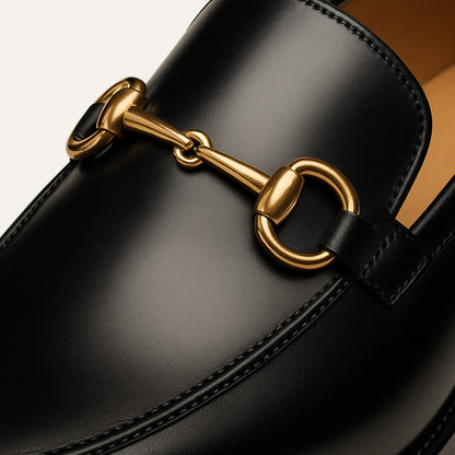 Classic Men's Black Leather Tassel Loafers