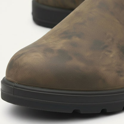 Classic Brown Leather Ankle Boots for Men