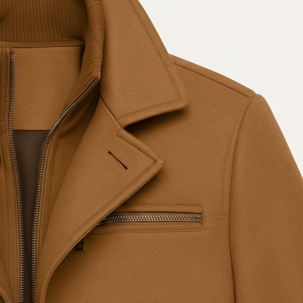 Waterproof Men's Long Coat with Adjustable Sleeves