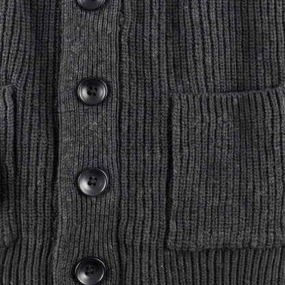 Cozy Men's Crew Neck Thick Knit Cardigan