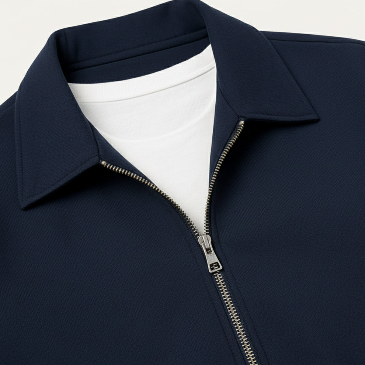 Navy Blue Casual Mens Suit Jacket Pants Set