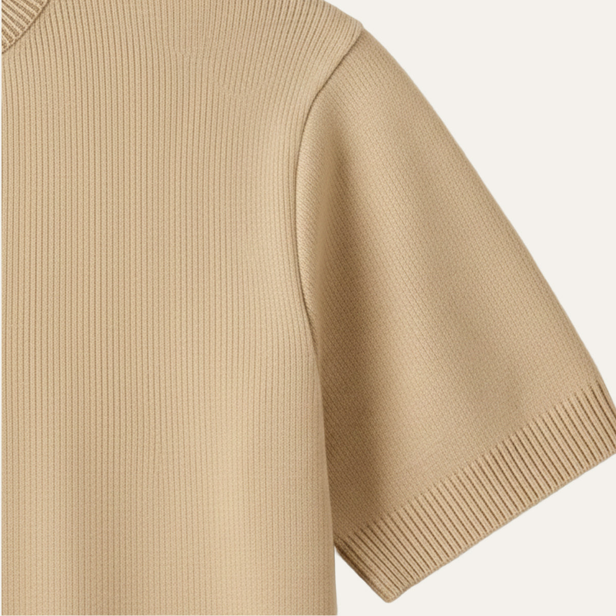Luxury Men's Slim Fit Cashmere Short Sleeve Shirt