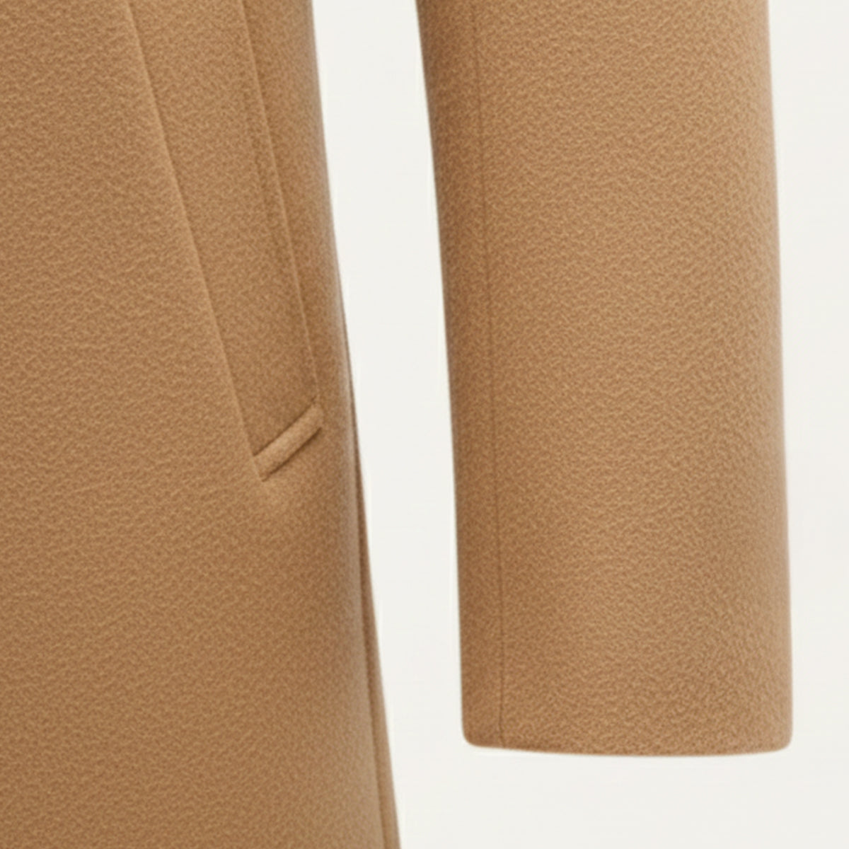 Classic Men's Slim Fit Camel Wool Overcoat