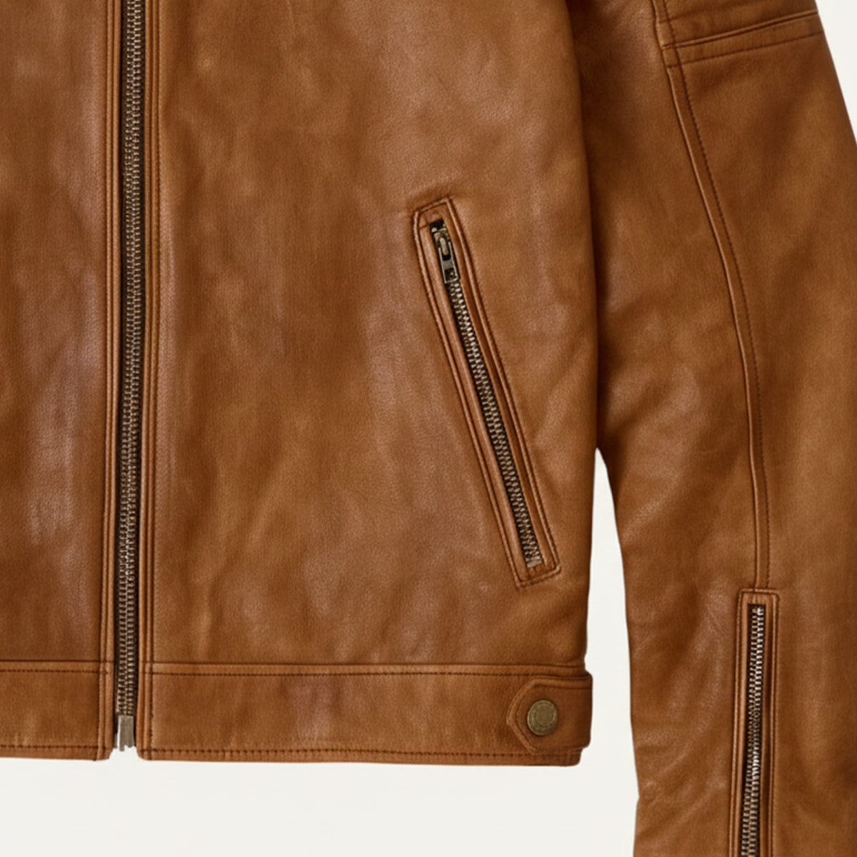 Vintage Brown Leather Motorcycle Jacket for Men